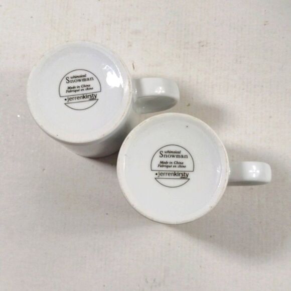 Jerren Kirsty Whimsical Snowman Frosty Design Christmas Festive Coffee Mugs (2) - Picture 3 of 9